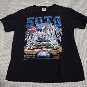 Comfort Colors Black Tee with Blue and Red Graphic